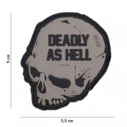 Patch 3D PVC Deadly as Hell (101 Inc) Wolf Grey