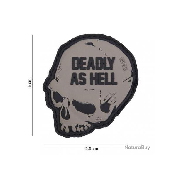 Patch 3D PVC Deadly as Hell (101 Inc) Wolf Grey