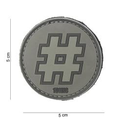Patch 3D PVC Hashtag (101 Inc) Wolf Grey