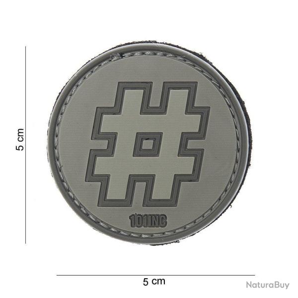 Patch 3D PVC Hashtag (101 Inc) Wolf Grey