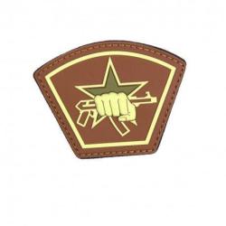 Patch 3D PVC Russie &eacute;toile et poing (101 Inc) Marron