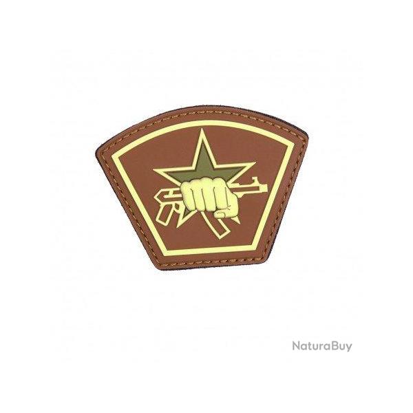 Patch 3D PVC Russie �toile et poing (101 Inc) Marron