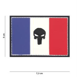 Patch 3D PVC Drapeau France Punisher (101 Inc) Bleu
