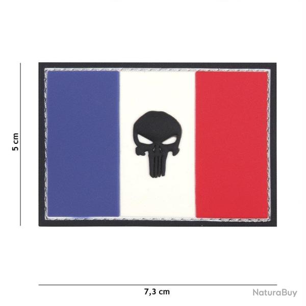 Patch 3D PVC Drapeau France Punisher (101 Inc) Bleu