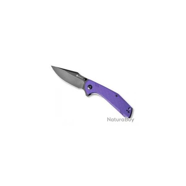 Couteau sencut ACTIUM mauve lame acier D2 finition � blackwash � avec � flipper � + pochette