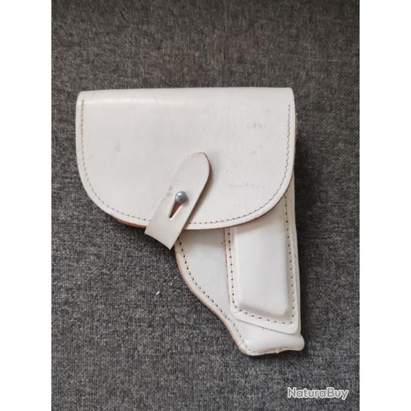 HOLSTER BLANC EN CUIR, 7,65 EX ALLEMAGNE DE L EST