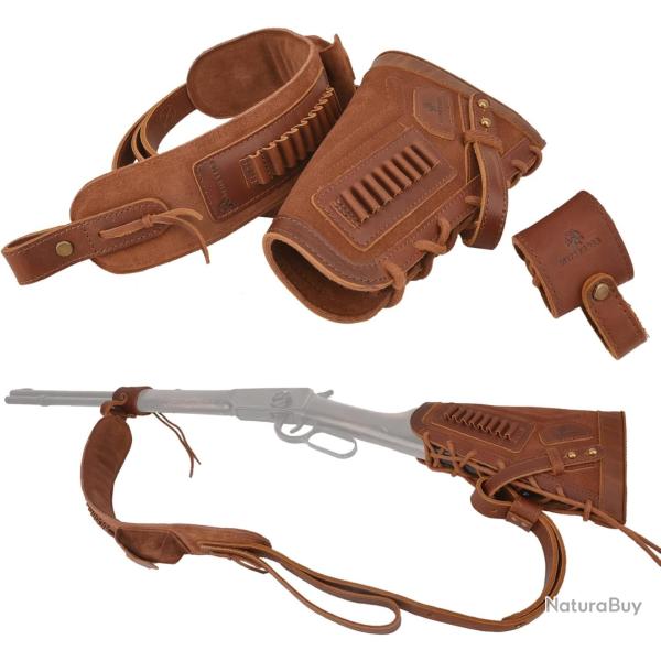 Busc et bretelle pour gaucher calibre 22lr - marron - LIVRAISON GRATUITE