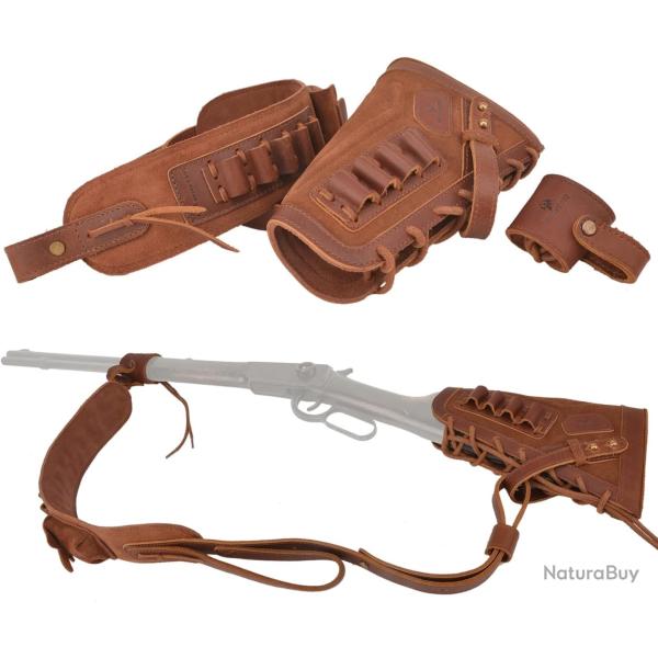 Busc et bretelle pour gaucher calibre .308 - marron - LIVRAISON GRATUITE