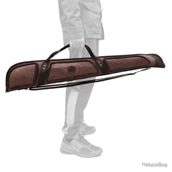 �tui souple pour fusil ou carabine en cuire et toile - 134cm - marron - LIVRAISON GRATUITE