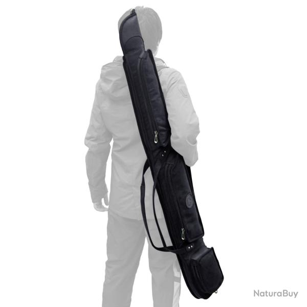 �tui souple pour fusil ou carabine en cuire et toile - 134cm - noir - LIVRAISON GRATUITE