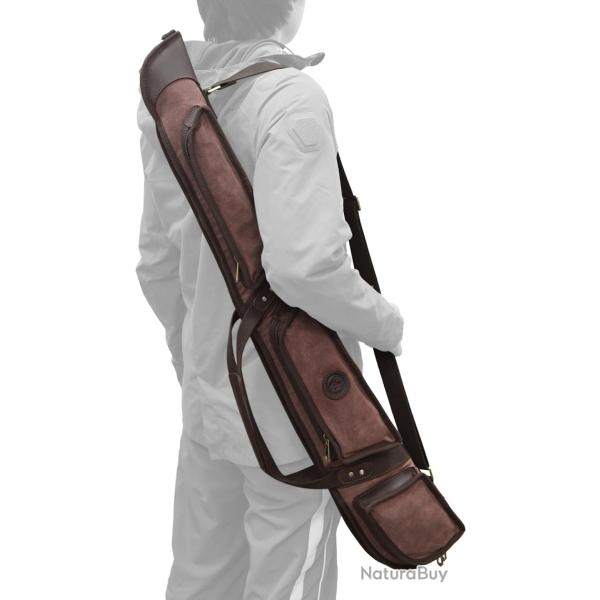 �tui souple pour fusil ou carabine en cuire et toile - 97cm - marron - LIVRAISON GRATUITE