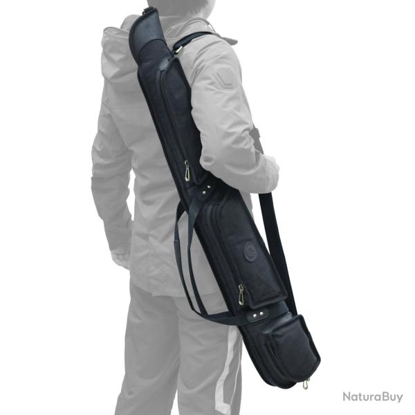 �tui souple pour fusil ou carabine en cuire et toile - 97cm - noir - LIVRAISON GRATUITE