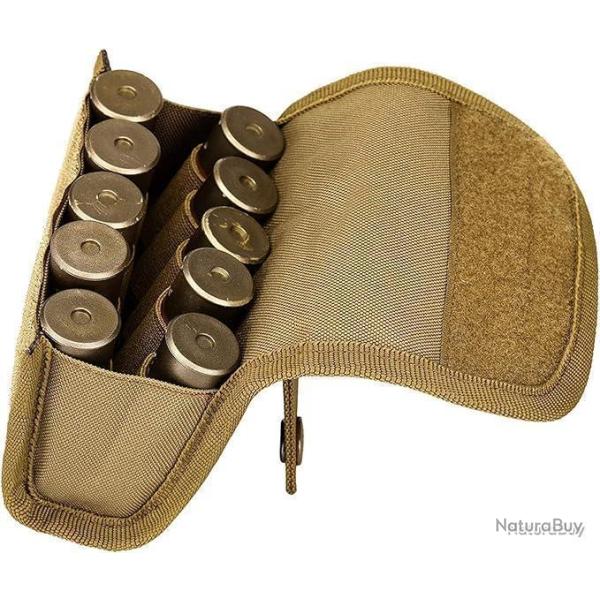 Pochette pour munitions 10 emplacements pour calibre 12 - kaki - LIVRAISON GRATUITE