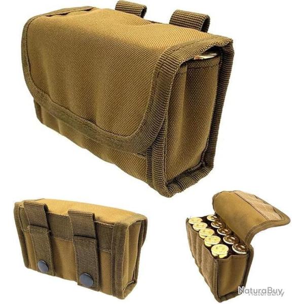 �tui � munitions 10 emplacements pour calibre 12 - kaki - LIVRAISON GRATUITE