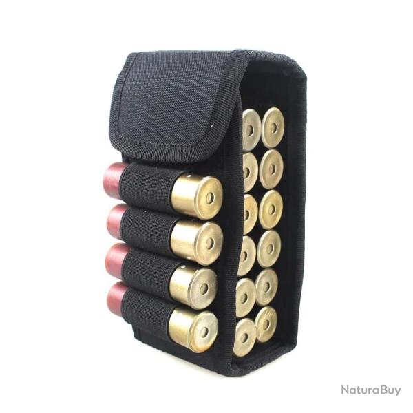 �tui � munitions 16 emplacements pour calibre 12 - noir - LIVRAISON GRATUITE
