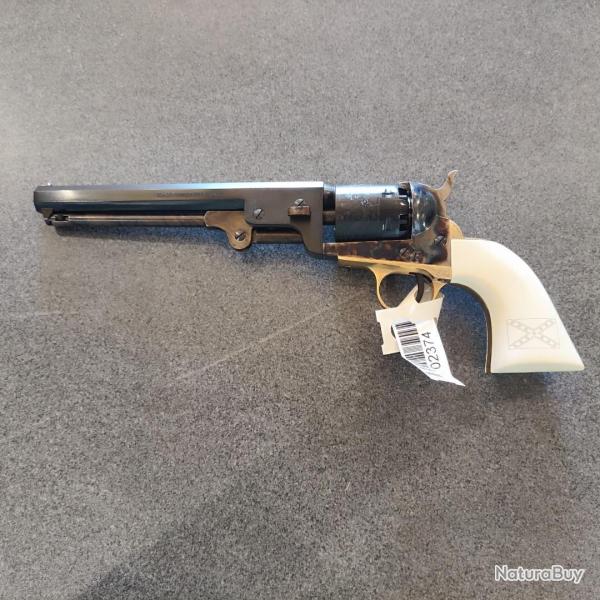 Revolver  Poudre Noire Pietta 1851 Navy Confederate Flag Grip  "YAN36FC" Cal.36