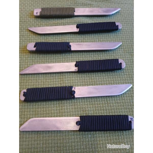 Lot de 6 couteaux training en aluminium robuste ne coupe pas extr�mit�s arrondis