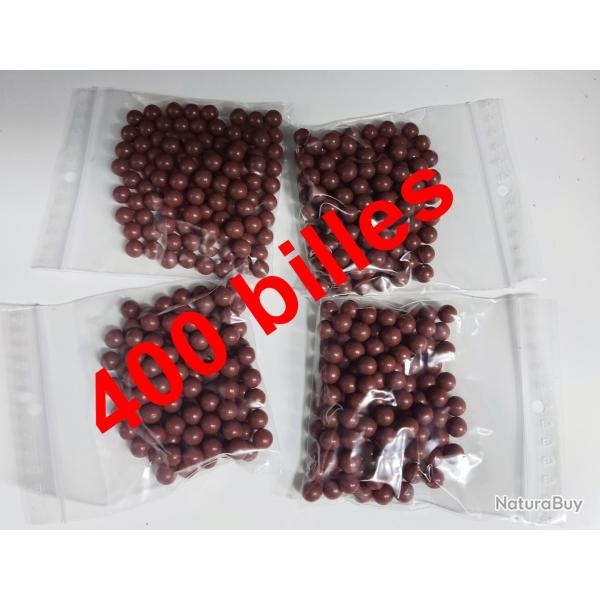 400 billes d'argile biod�gradables - Diam�tre 9 mm pour lance pierre.