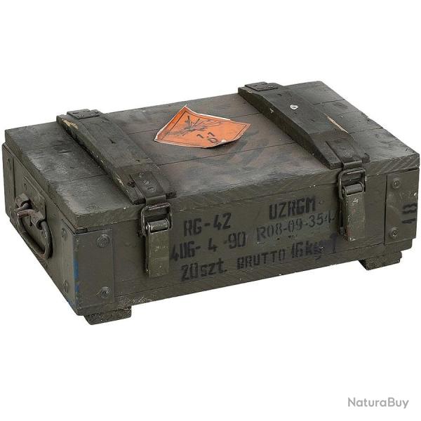 Caisse militaire en bois : Rangement vintage robuste 48 X 28 X 16 cm