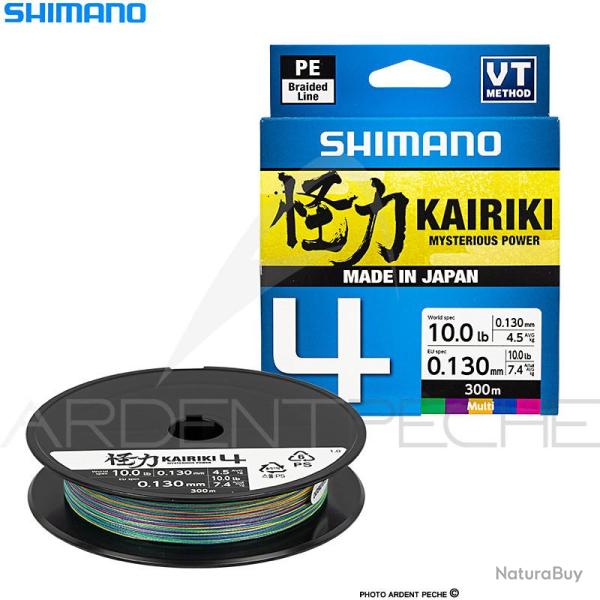 Tresse SHIMANO Kairiki 4 Multicolore 300m � 0.23mm