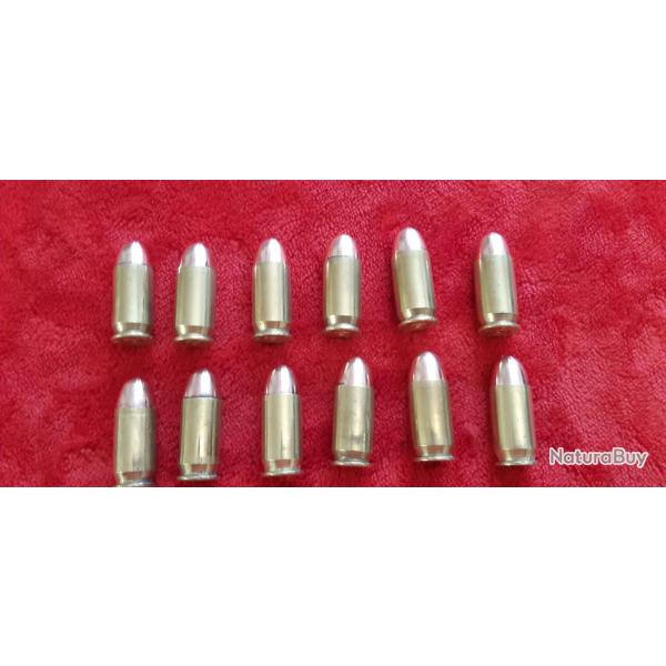 Lot de 12 cartouches de 45 ACP , 11,43 colt 1991, INERTE, Neutralis�es.