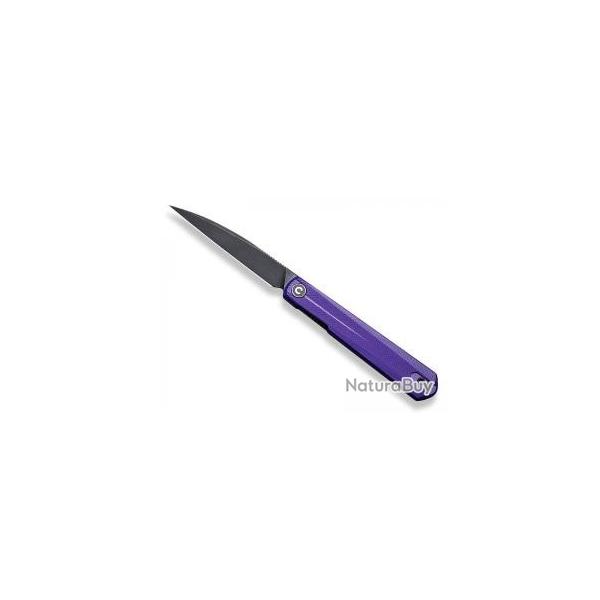 Couteau civivi CLAVI violet lame Wharncliffe acier Nitro-V finition blackwash +pochette