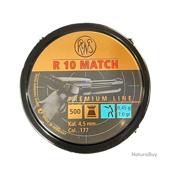 PLOMBS 4.5 RWS R10 MATCH PISTOLET 4.50 X500