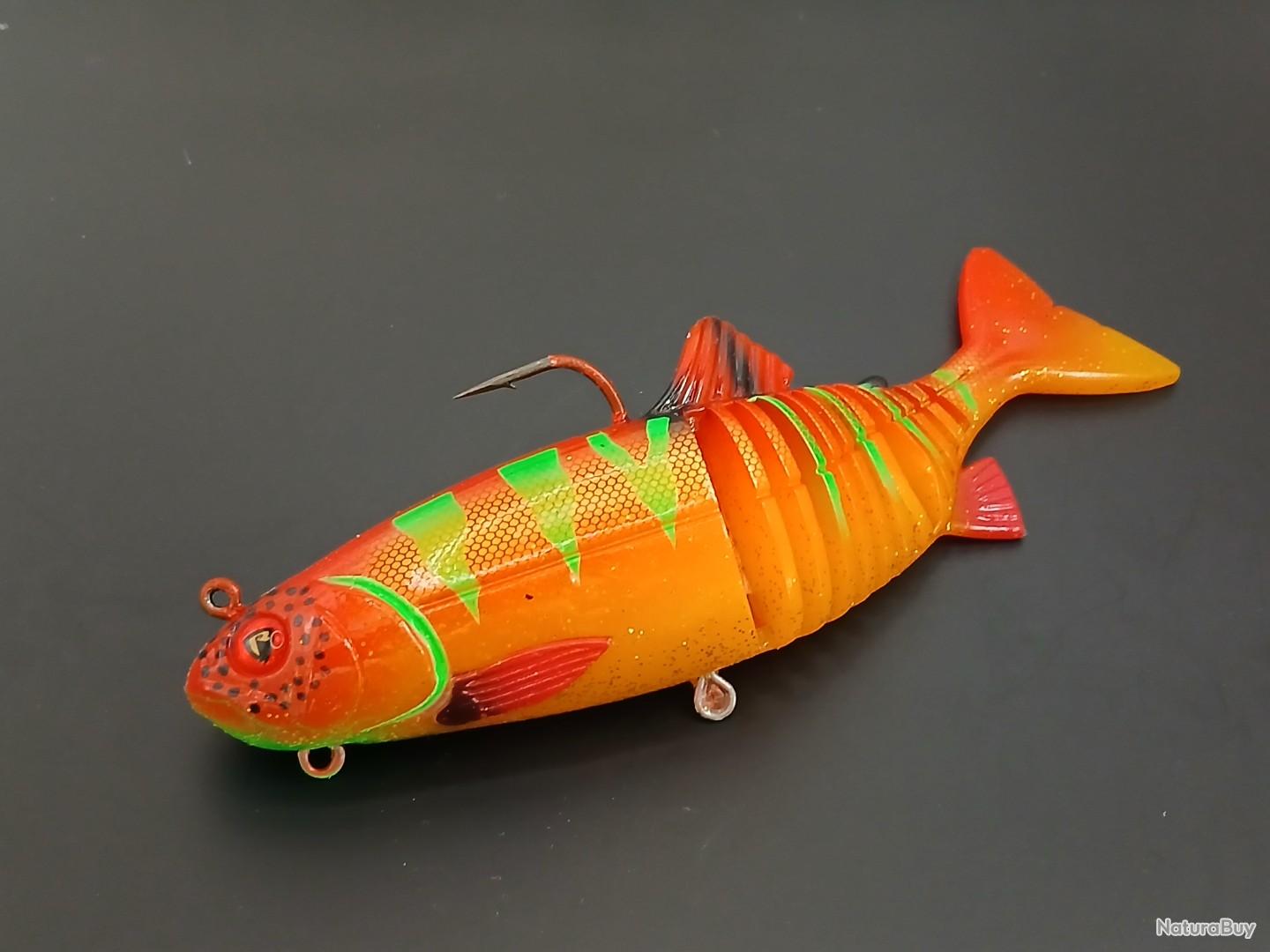 Leurre De Pêche Sur Glace Vintage En Bois – Fait Main, Noir Et Orange, Art Populaire US