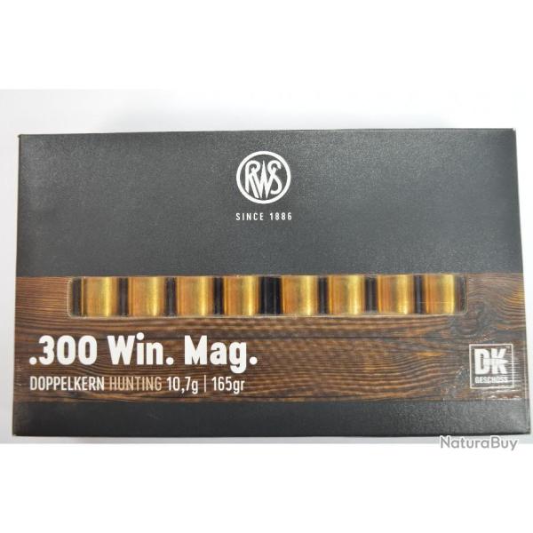 1 BOITE DE 20 BALLES RWS CALIBRE 300 WM DK1.7 G/ 165 GR  NEUVE