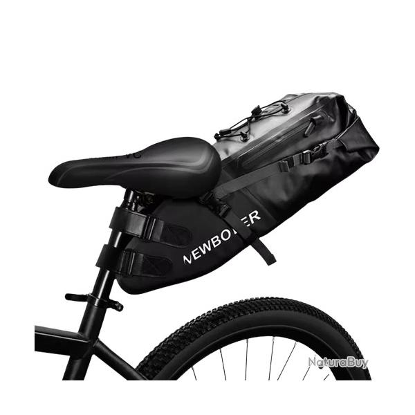 Sacoche de Selle Vlo tanche 13L Grande Capacit Fixation Facile VTT Route Cyclotourisme Noir