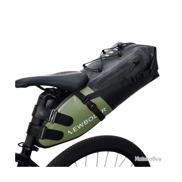 Sacoche de Selle Vlo tanche 13L Grande Capacit Fixation Facile VTT Route Cyclotourisme Vert