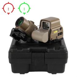 Viseur Holographique 558 Loupe G43 3X Rail Picatinny 20 mm Point Rouge Vert QD Airsoft Chasse Sand