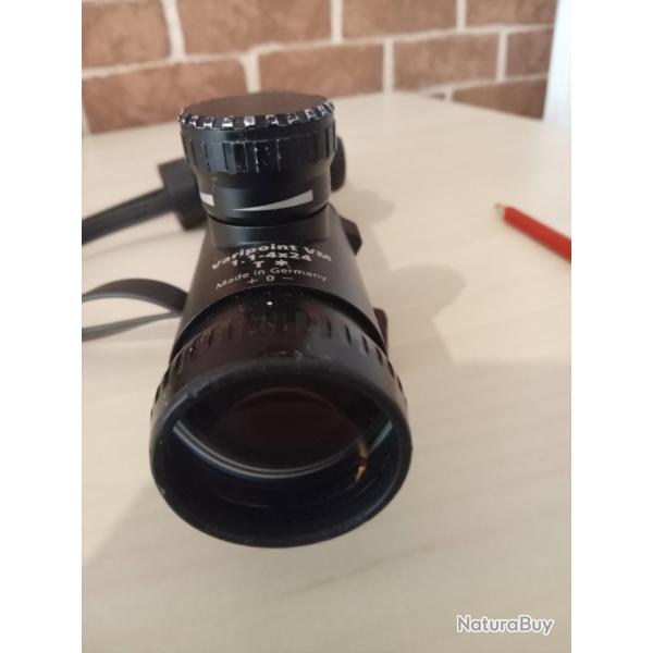 Lunette Zeiss Varipoint 1/4/24 r�ticule 0 lumineux avec montage Blaser
