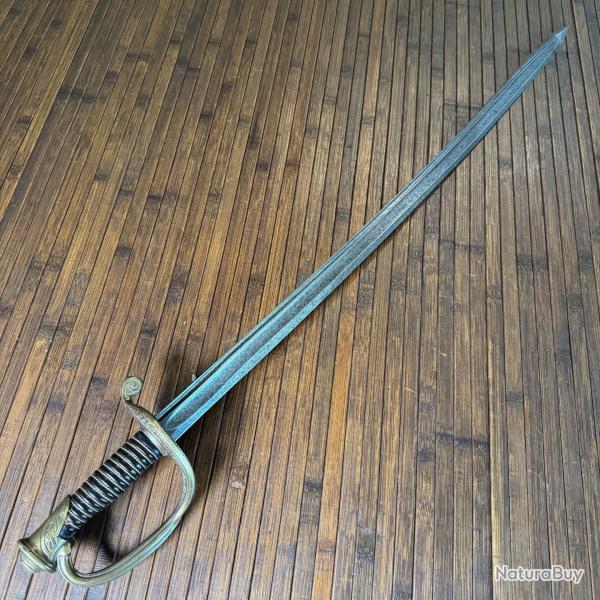 SABRE D'ADJUDANT 1845 FRANCE LAME SIGNE M.P GARDE MATRICUL�E