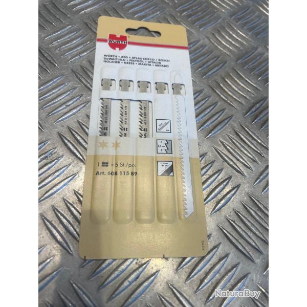 5 x lames bois scie sauteuse 3,0X117X1,5 wurth 608 115 89 neuf