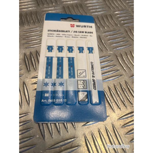 5 x lames metal scie sauteuse 1,2X77X1,0 wurth 061505012 longlife et speed neuf