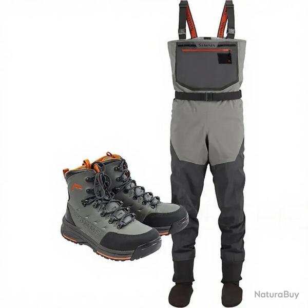 Pack waders SIMMS Freestone Smoke + chaussures feutre
