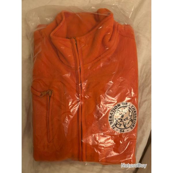Gilet polaire orange sans manches fdration 54