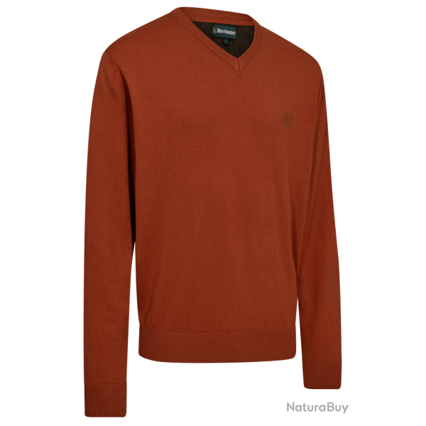 Pull col V Harrington rouille DEERHUNTER