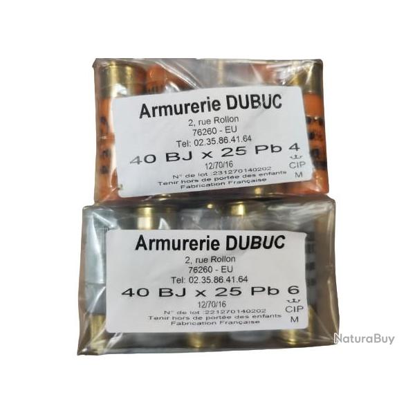 CARTOUCHE JOCKER LA 40 ARMURERIE DUBUC CAL12/70 PB N4 OU 6 BJ 40GR 4