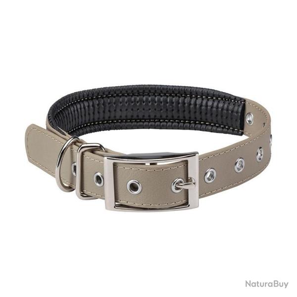 COLLIER CHIEN STEPLAND DOUBLE 60 CM TAUPE