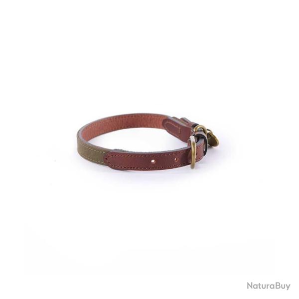 COLLIER POUR CHIEN LE CHAMEAU COTTON/CUIR TAILLE L VERT