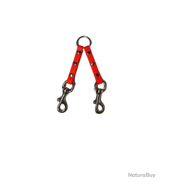COUPLEUR 2 CHIENS BIOTHANE ORANGE