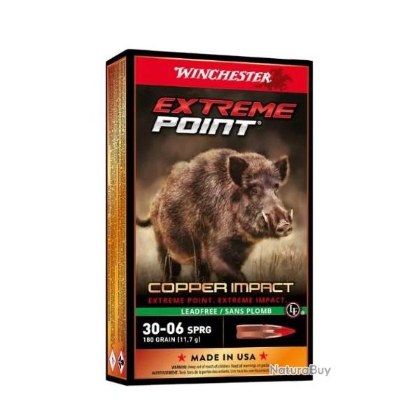 Munitions WINCHESTER cal.30-06 extr�me point copper impact 180gr 11.7g par 60