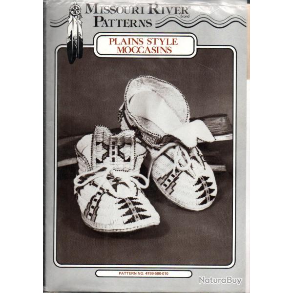 patron , gabarit, western, trappeurs ,plains style moccasins , mocassins indiens , missouri river