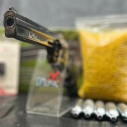 PACK LASER PR&Ecirc;T A TIRER REVOLVER 6MM DAN WESSON 715 6'' CO2 STEEL GRIS