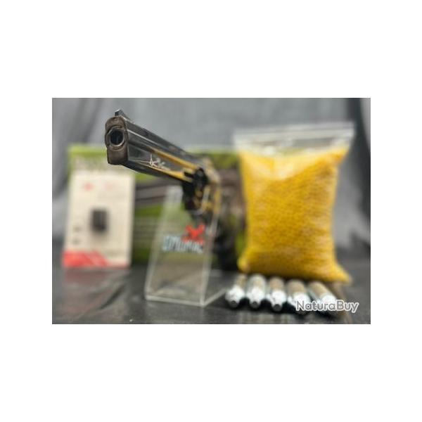 PACK LASER PR�T A TIRER REVOLVER 6MM DAN WESSON 715 6'' CO2 STEEL GRIS