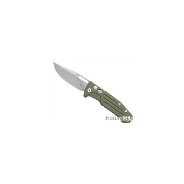 Couteau Fox NEW SMARTY lame Clip Point � trou acier N690Co finition � stonewashed � +�tui