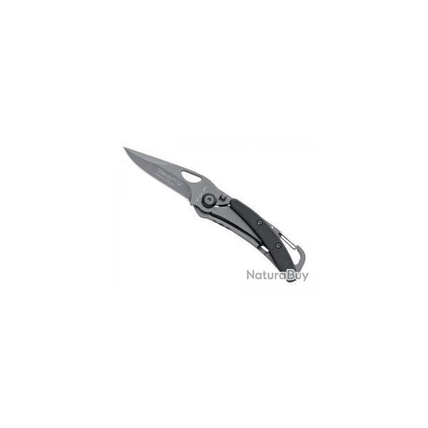 Couteau BlackFox tout acier 440 rev�tement titanium, lame � trou et � cran int�rieur