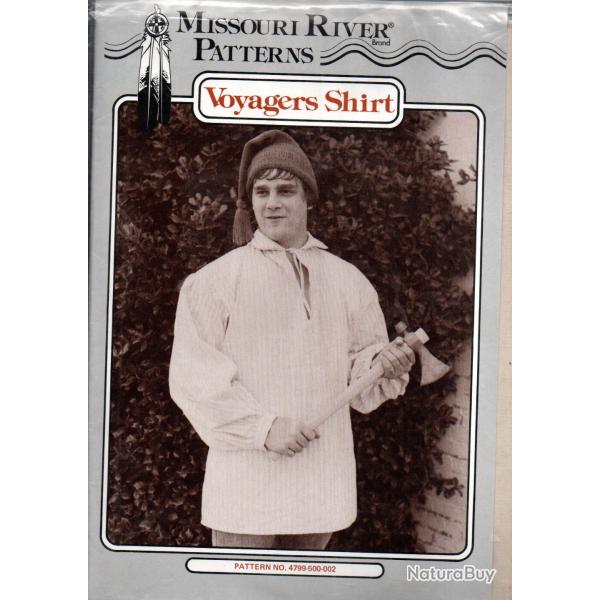 patron , gabarit, western, voyagers shirt  , missouri river patterns, blouse trappeurs fermiers